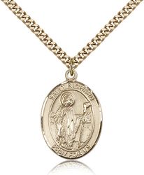 Gold Filled St. Richard Patron Saint Medal Pendant - Large" itemprop="image