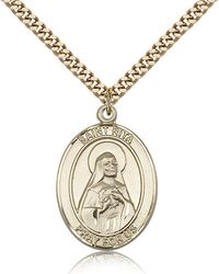 Gold Filled St. Rita / Baseball Patron Saint Medal Pendant - Large" itemprop="image