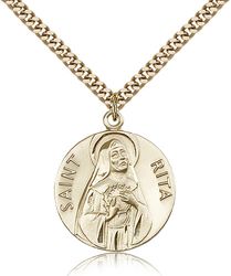 Gold Filled St. Rita of Cascia Medal Pendant" itemprop="image