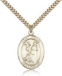 Gold Filled St. Rocco Patron Saint Medal Pendant - Large" itemprop="image