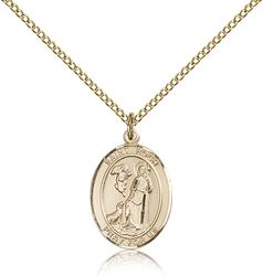 Gold Filled St. Roch Patron Saint Medal Pendant - Medium" itemprop="image