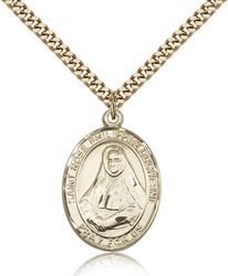 Gold Filled St. Rose Philippine Patron Saint Medal Pendant - Large" itemprop="image