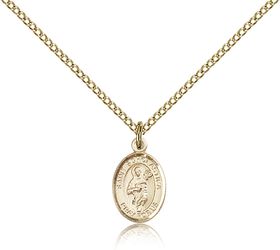 Gold Filled St. Scholastica Patron Saint Medal Pendant - Small" itemprop="image