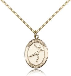 Gold Filled St. Sebastian/Figure Skating Patron Saint Medal Pendant - Medium" itemprop="image