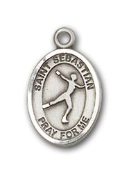 Gold Filled St. Sebastian/Figure Skating Patron Saint Medal Pendant - Small" itemprop="image