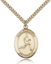 Gold Filled St. Sebastian Patron Saint Medal Pendant - Large" itemprop="image