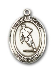 Gold Filled St. Sebastian / Rugby Patron Saint Medal Pendant - Small" itemprop="image