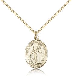 Gold Filled St. Sebastian / Skateboarding Patron Saint Medal Pendant - Medium" itemprop="image