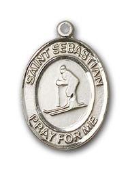 Gold Filled St. Sebastian/Skiing Patron Saint Medal Pendant - Small" itemprop="image