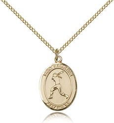 Gold Filled St. Sebastian / Softball Patron Saint Medal Pendant - Medium" itemprop="image