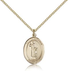 Gold Filled St. Stephen the Martyr Patron Saint Medal Pendant - Medium" itemprop="image