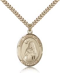 Gold Filled St. Teresa of Avila Patron Saint Medal Pendant - Large" itemprop="image