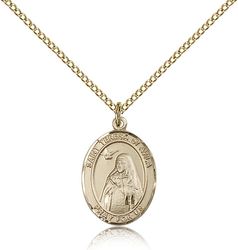 Gold Filled St. Teresa of Avila Patron Saint Medal Pendant - Medium" itemprop="image