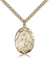 Gold Filled St. Theresa Medal Pendant" itemprop="image