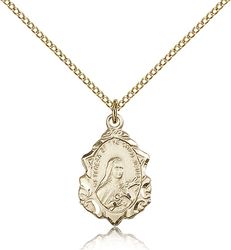 Gold Filled St. Theresa Medal Pendant" itemprop="image