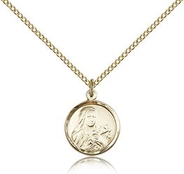 Gold Filled St. Theresa Medal Pendant" itemprop="image