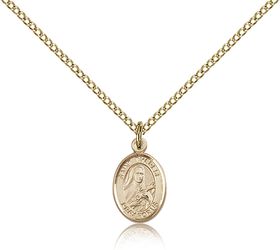 Gold Filled St. Therese of Lisieux Patron Saint Medal Pendant - Small" itemprop="image