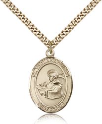 Gold Filled St. Thomas Aquinas Patron Saint Medal Pendant - Large" itemprop="image