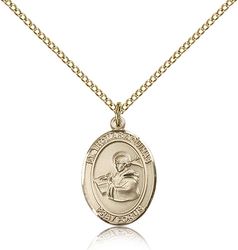 Gold Filled St. Thomas Aquinas Patron Saint Medal Pendant - Medium" itemprop="image