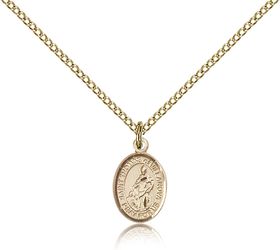 Gold Filled St. Thomas of Villanova Patron Saint Medal Pendant - Small" itemprop="image