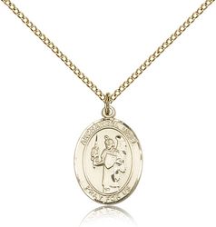 Gold Filled St. Uriel Patron Saint Medal Pendant - Medium" itemprop="image