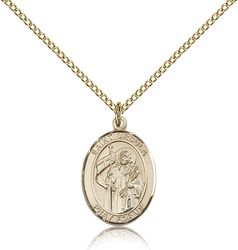 Gold Filled St. Ursula Patron Saint Medal Pendant - Medium" itemprop="image