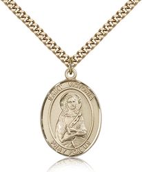 Gold Filled St. Victoria Patron Saint Medal Pendant - Large" itemprop="image