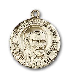 Gold Filled St. Vincent de Paul Medal Pendant" itemprop="image