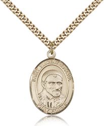 Gold Filled St. Vincent de Paul Patron Saint Medal Pendant - Large" itemprop="image