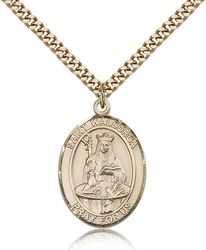 Gold Filled St. Walburga Patron Saint Medal Pendant - Large" itemprop="image