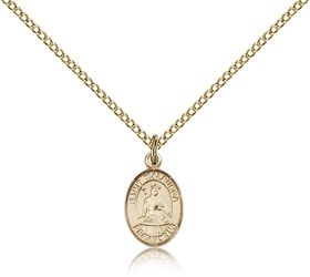 Gold Filled St. Walburga Patron Saint Medal Pendant - Small" itemprop="image