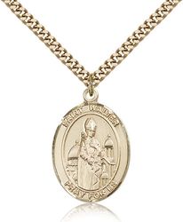 Gold Filled St. Walter of Pontnoise Patron Saint Medal Pendant - Large" itemprop="image