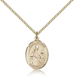 Gold Filled St. Walter of Pontnoise Patron Saint Medal Pendant - Medium" itemprop="image