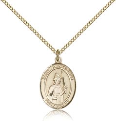 Gold Filled St. Wenceslaus Patron Saint Medal Pendant - Medium" itemprop="image