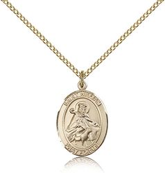 Gold Filled St. William of Rochester Patron Saint Medal Pendant - Medium" itemprop="image