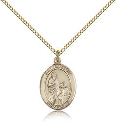 Gold Filled St. Zachary Patron Saint Medal Pendant - Medium" itemprop="image