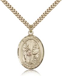 Gold Filled St. Zita Patron Saint Medal Pendant - Large" itemprop="image