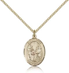 Gold Filled St. Zita Patron Saint Medal Pendant - Medium" itemprop="image