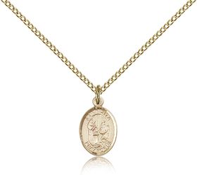Gold Filled St. Zita Patron Saint Medal Pendant - Small" itemprop="image