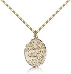 Gold Filled Sts. Cosmas & Damian Patron Saint Medal Pendant - Medium" itemprop="image