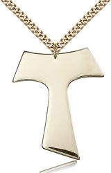 Gold Filled Tau Cross Medal Pendant" itemprop="image