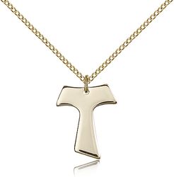 Gold Filled Tau Cross Medal Pendant" itemprop="image