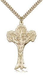 Gold Filled Tree of Life Crucifix Medal Pendant" itemprop="image