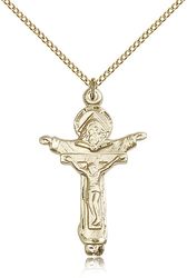 Gold Filled Trinity Crucifix Medal Pendant" itemprop="image