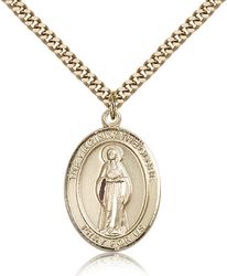 Gold Filled Virgin of the Globe Patron Saint Medal Pendant - Large" itemprop="image