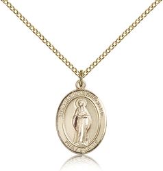 Gold Filled Virgin of the Globe Patron Saint Medal Pendant - Medium" itemprop="image