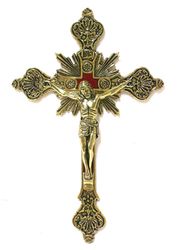 Golden Wall Crucifix 12 in" itemprop="image