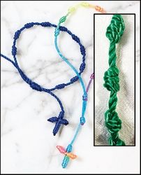 Green Knot Cord Rosary Bracelet" itemprop="image