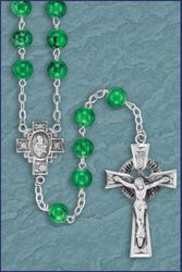 Green Marble Sterling Silve Rirsh Rosary" itemprop="image