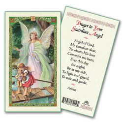 Guardian Angel Laminated Holy Card" itemprop="image